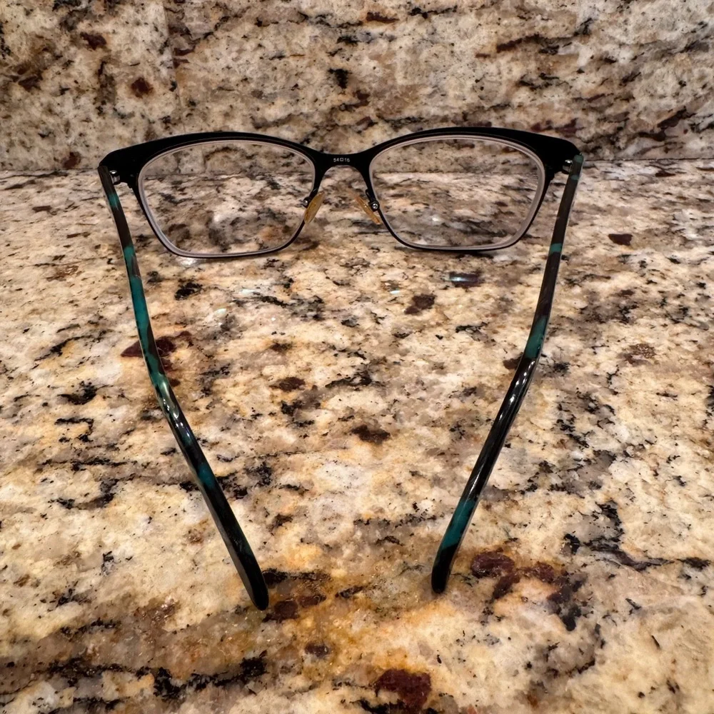 Wittnauer Mackenzie Eyeglasses Frame Womens Black Teal‎ Metal Full Rim 54-16-135